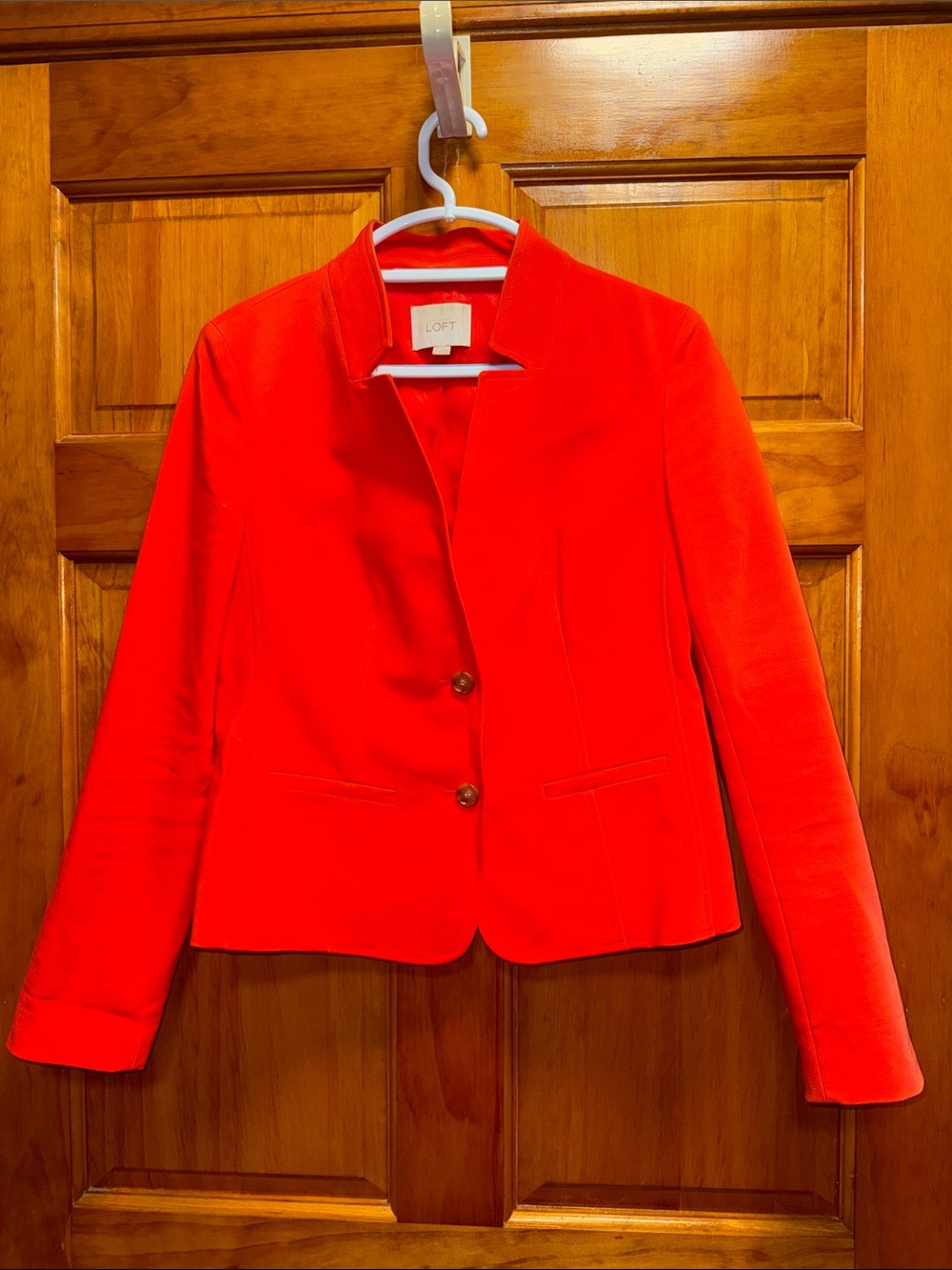 LOFT Red Two-Button Tailored Blazer